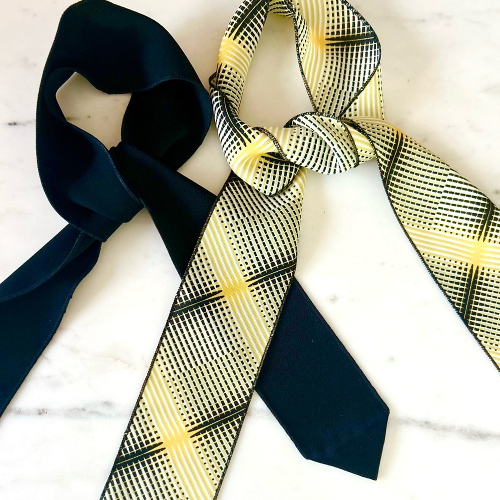 NWOT_MADE IN NYC UPCYCLED HAIR & NECK TIE_SET OF 2